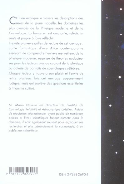 Quatrième de couverture de « JEUX COSMIQUES - L'UNIVERS RACONTE AVEC LES REVES D'ISABELLE »