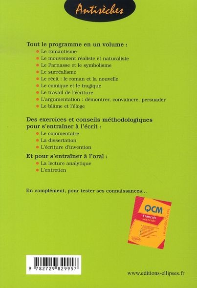 Quatrième de couverture de « FRANCAIS SECONDE »