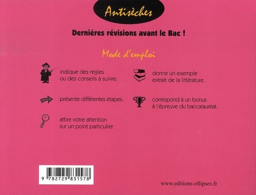 Quatrième de couverture de « ANTISECHES ANGLAIS - TERMINALES TOUTES SECTIONS »
