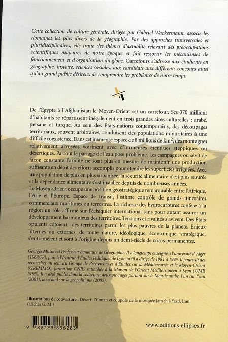 Quatrième de couverture de « LE MOYEN-ORIENT. PEUPLES ET TERRITOIRES »