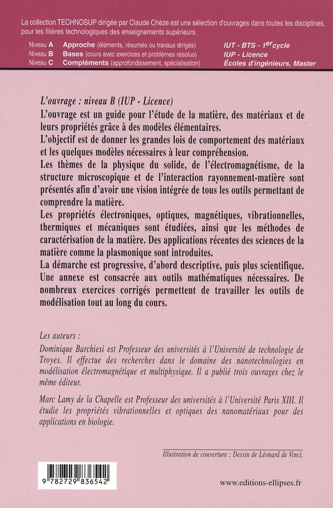 Quatrième de couverture de « ONDES ET MATIERE »