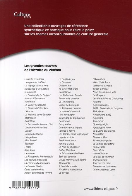 Quatrième de couverture de « LES GRANDES OEUVRES DE L'HISTOIRE DU CINEMA »