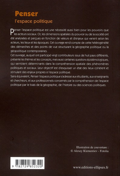 Quatrième de couverture de « PENSER L'ESPACE POLITIQUE »