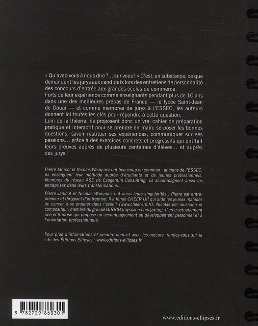 Quatrième de couverture de « 40 HEURES POUR SE PREPARER A L'ENTRETIEN DE PERSONNALITE - SPECIAL PREPAS HEC »