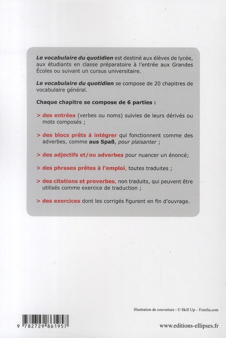 Quatrième de couverture de « ALLEMAND. LE VOCABULAIRE DU QUOTIDIEN »