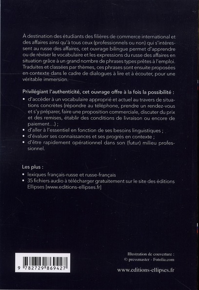 Quatrième de couverture de « IMMERSION TOTALE. LE RUSSE DES AFFAIRES AU QUOTIDIEN »