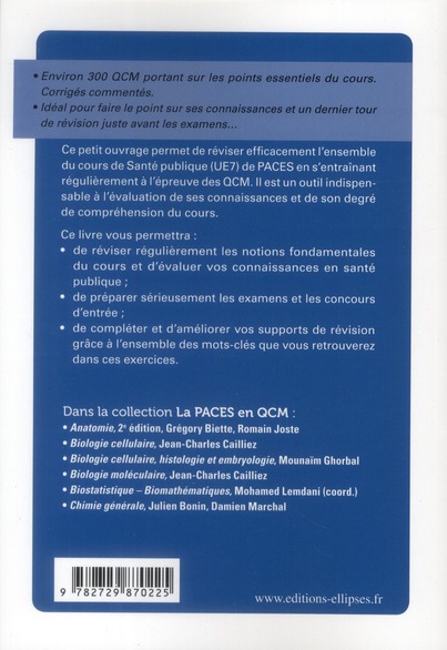 Quatrième de couverture de « UE7 - SANTE PUBLIQUE »