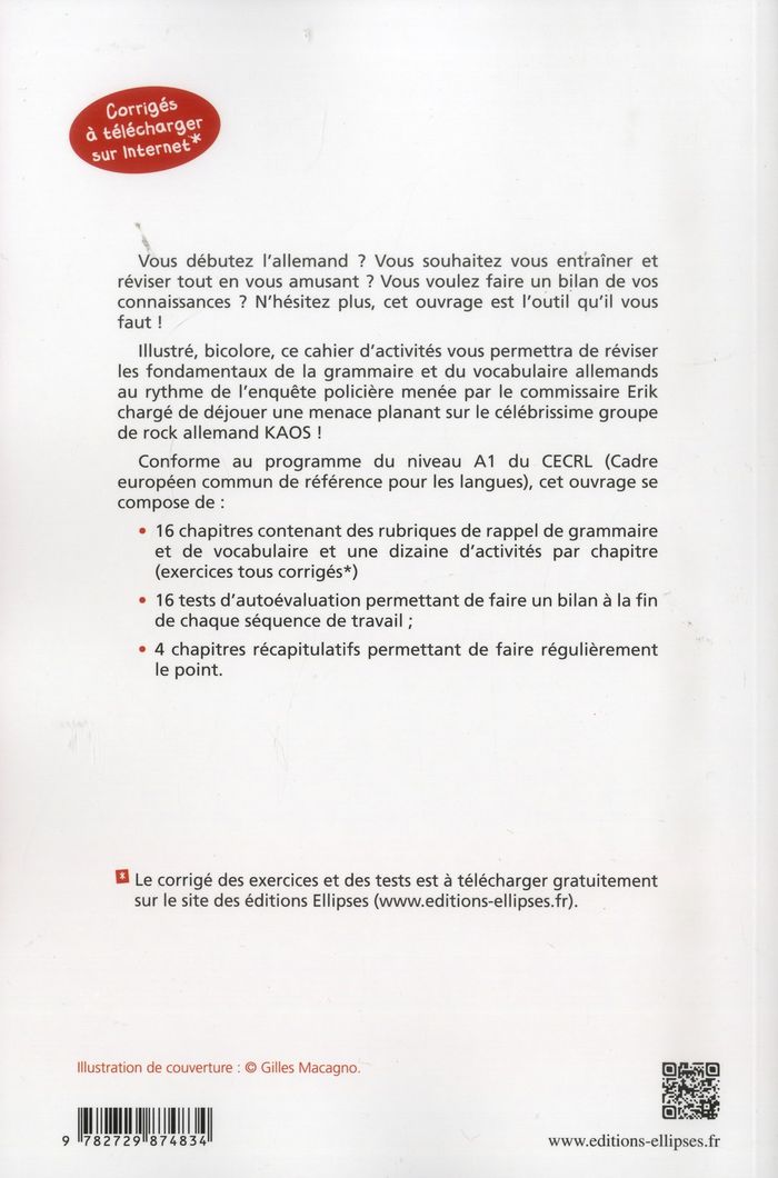 Quatrième de couverture de « ALLEMAND - CAHIER D'ACTIVITES - REVISER SON ALLEMAND EN S'AMUSANT (NIVEAU A1-A2) »