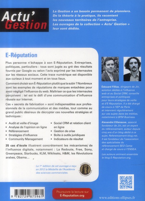 Quatrième de couverture de « E-REPUTATION. STRATEGIES D'INFLUENCE SUR INTERNET »