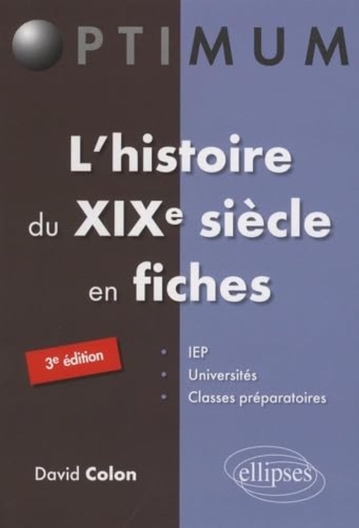 Couverture du livre « L'HISTOIRE DU XIXE SIECLE EN FICHES » de David Colon, librairie Les Contes Infusés à Corte