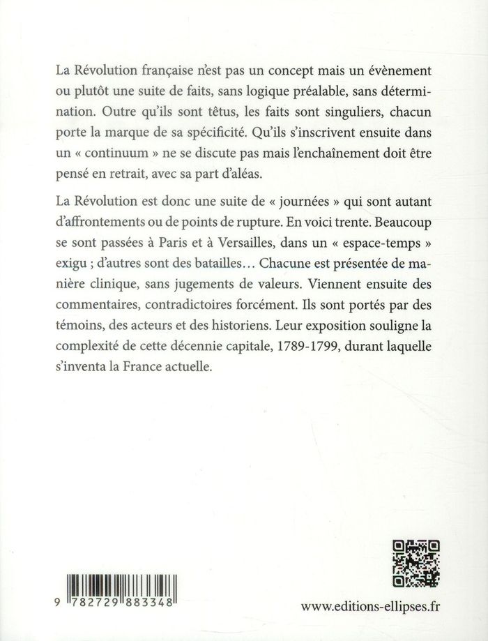 Quatrième de couverture de « 30 JOURNEES CLES DE LA REVOLUTION FRANCAISE »