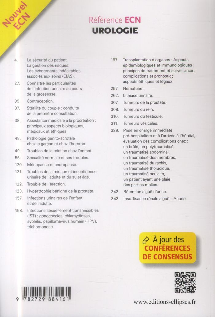 Quatrième de couverture de « UROLOGIE EN 1000 QROC »