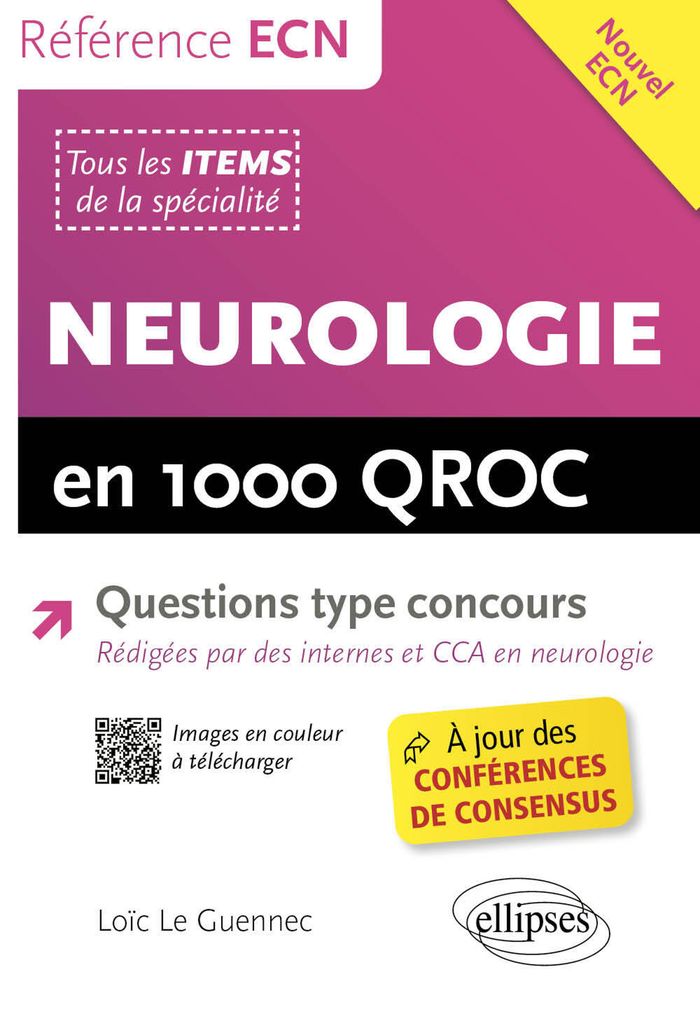 Couverture du livre « NEUROLOGIE EN 1000 QROC », librairie Les Contes Infusés à Corte