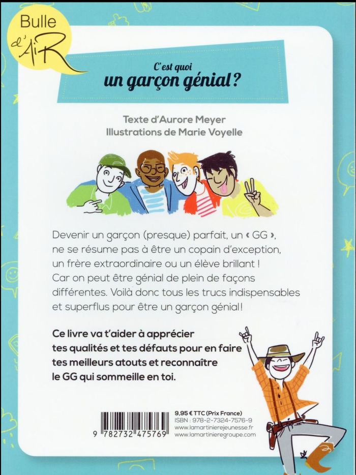 Quatrième de couverture de « C'est quoi un garçon génial ? »