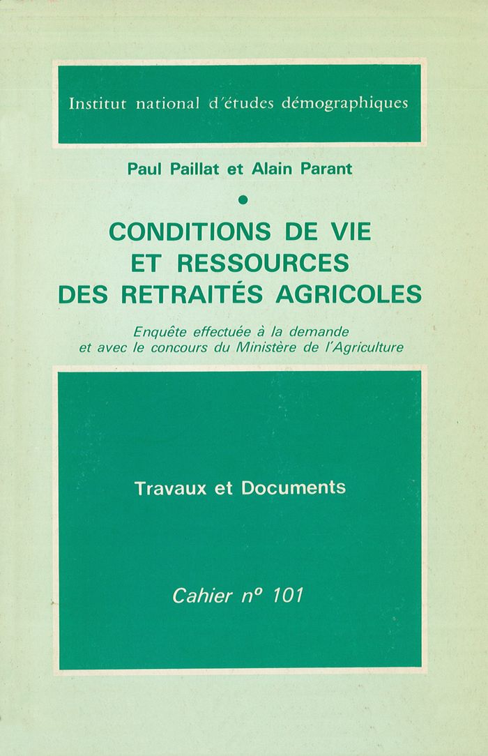 Couverture du livre « CONDITIONS DE VIE ET RESSOURCES DES RETRAITES AGRICOLES » de Alain Parant, librairie Les Contes Infusés à Corte