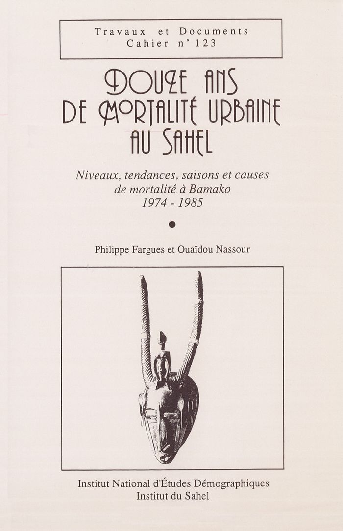 Couverture du livre « DOUZE ANS DE MORTALITE URBAINE AU SAHEL », librairie Les Contes Infusés à Corte