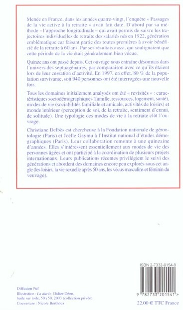 Quatrième de couverture de « RETRAITE QUINZE ANS APRES »