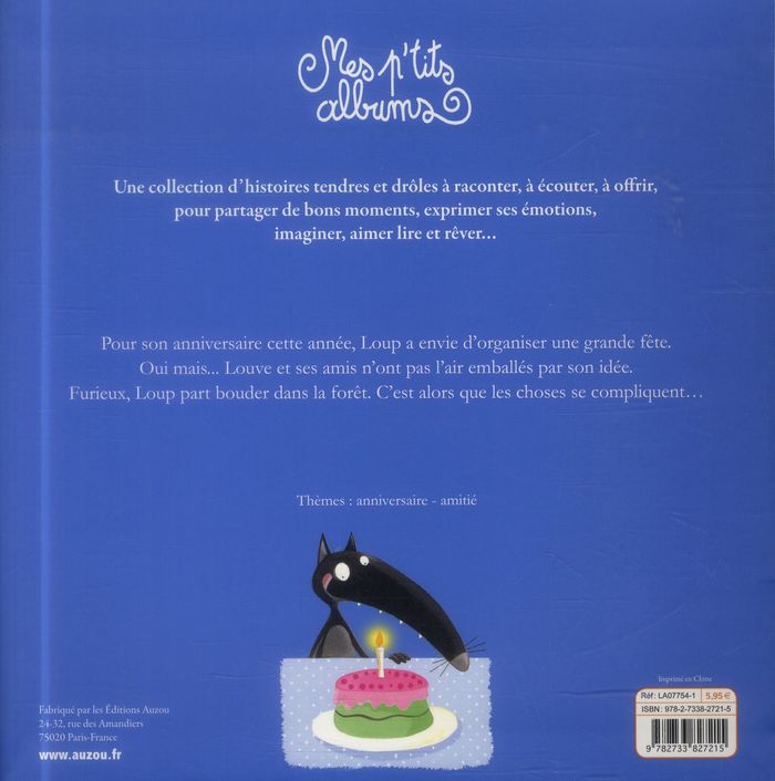 Quatrième de couverture de « Le loup qui fêtait son anniversaire »