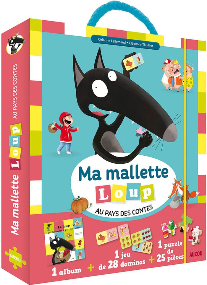 Couverture du livre « Ma mallette Loup au pays des contes » de Orianne Lallemand, librairie Les Contes Infusés à Corte