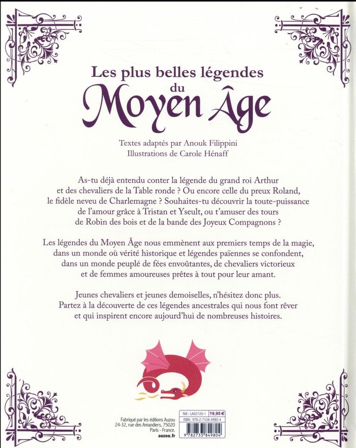 Quatrième de couverture de « Les plus belles légendes du Moyen Âge »