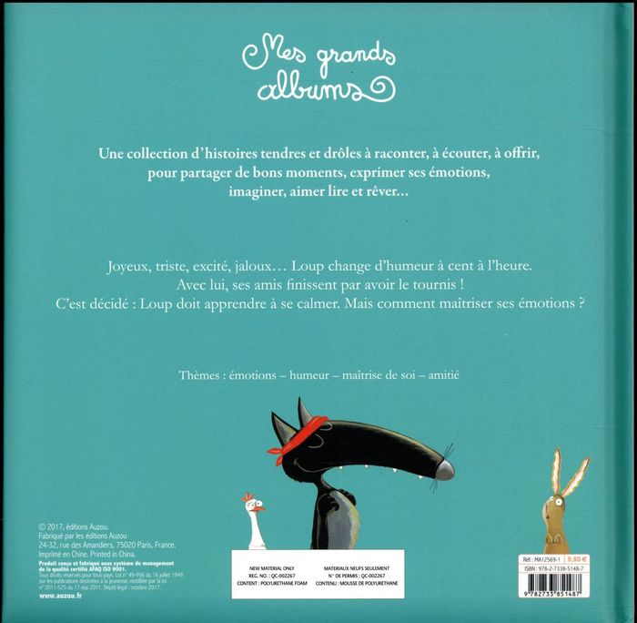 Quatrième de couverture de « Le loup qui apprivoisait ses émotions »