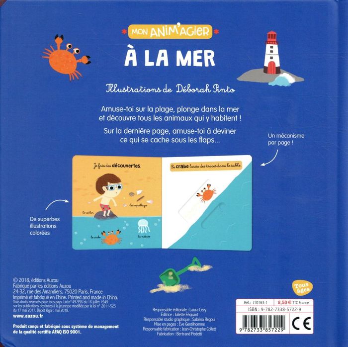 Quatrième de couverture de « MON ANIM'AGIER - A LA MER »