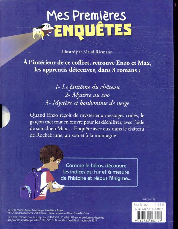 Quatrième de couverture de « COFFRET BIBLIOTHEQUE 1 - MES PREMIERES ENQUETES - TOMES 1 A 3 »