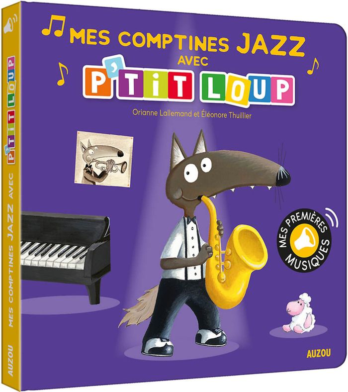 Couverture du livre « Mes comptines jazz avec P'tit Loup », librairie Les Contes Infusés à Corte