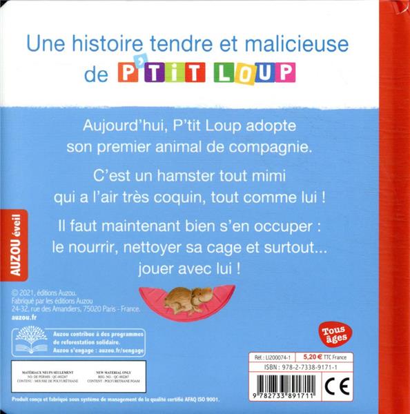 Quatrième de couverture de « P'tit Loup a un animal de compagnie »