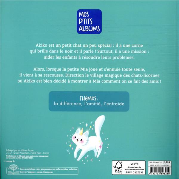 Quatrième de couverture de « AKIKO - LE CHAT-LICORNE EN MISSION »