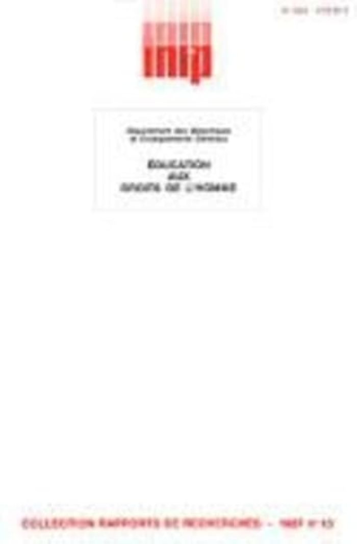 Couverture du livre « EDUCATION AUX DROITS DE L'HOMME » de Xxx, librairie Les Contes Infusés à Corte