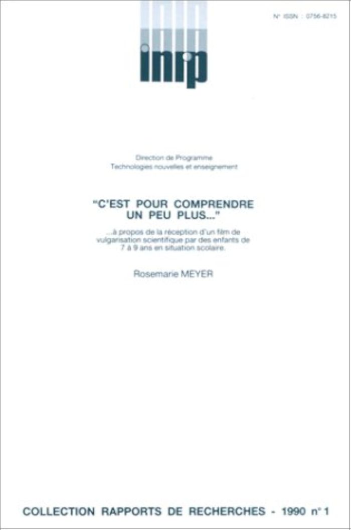 Couverture du livre « "C'EST POUR COMPRENDRE UN PEU PLUS..." - ... A PROPOS DE LA RECEPTION D'UN FILM DE VULGARISATION SCI », librairie Les Contes Infusés à Corte