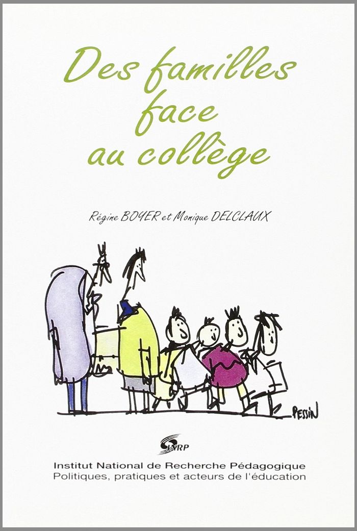 Couverture du livre « DES FAMILLES FACE AU COLLEGE - PORTRAITS DE GROUPES » de Regine Boyer, librairie Les Contes Infusés à Corte