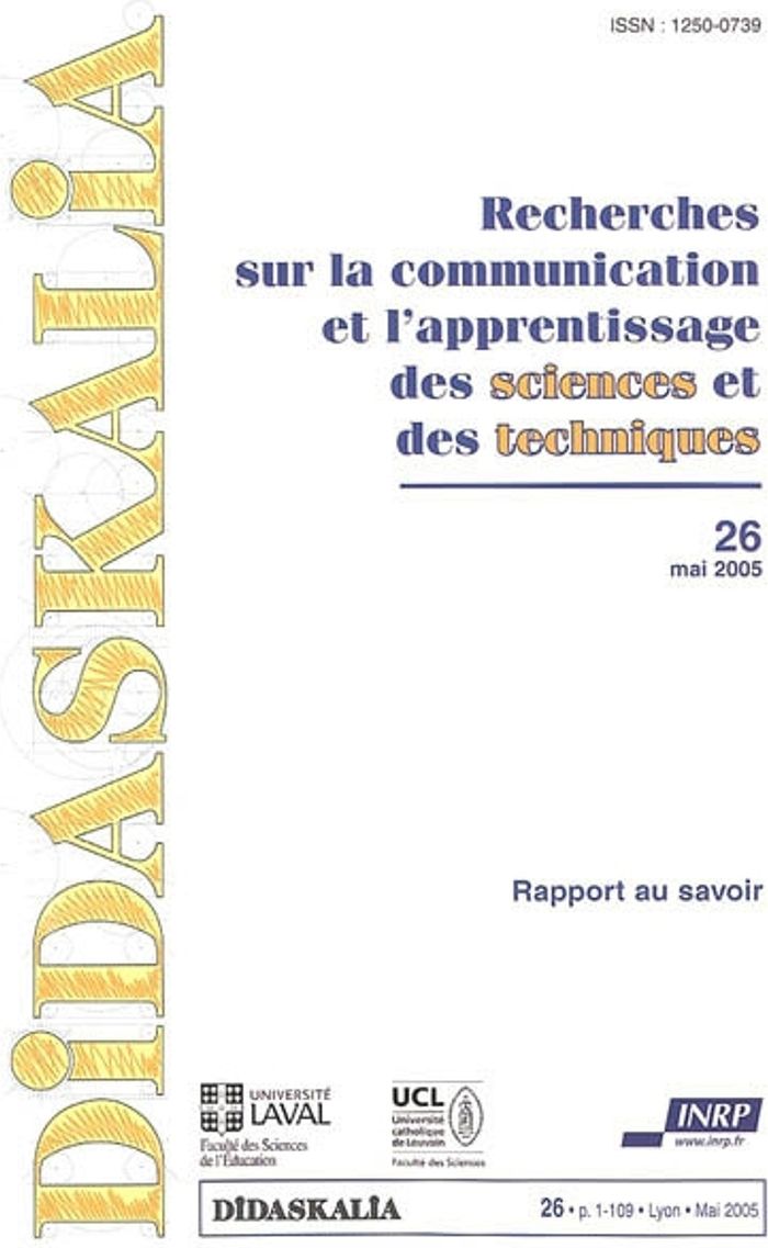 Couverture du livre « DIDASKALIA, N 026/2005. RAPPORT AU SAVOIR » de Xxx, librairie Les Contes Infusés à Corte