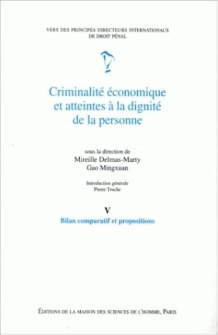 Couverture du livre « CRIMINALITE ECONOMIQUE ET ATTEINTES A LA DIGNITE DE LA PERSONNE - T05 - CRIMINALITE ECONOMIQUE ET AT » de Mingxuan Gao, librairie Les Contes Infusés à Corte