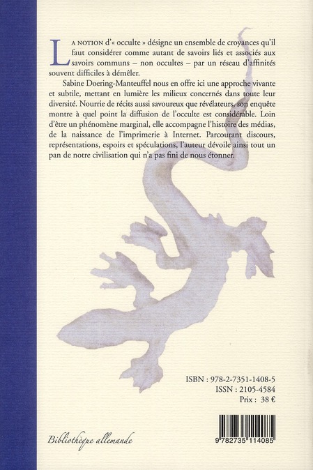 Quatrième de couverture de « OCCULTE »