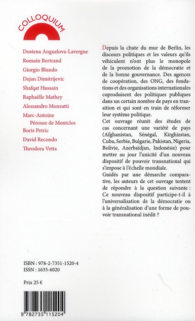 Quatrième de couverture de « LA FABRIQUE DE LA DEMOCRATIE »