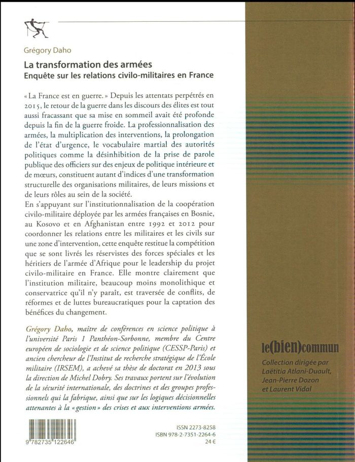 Quatrième de couverture de « TRANSFORMATION DES ARMEES »