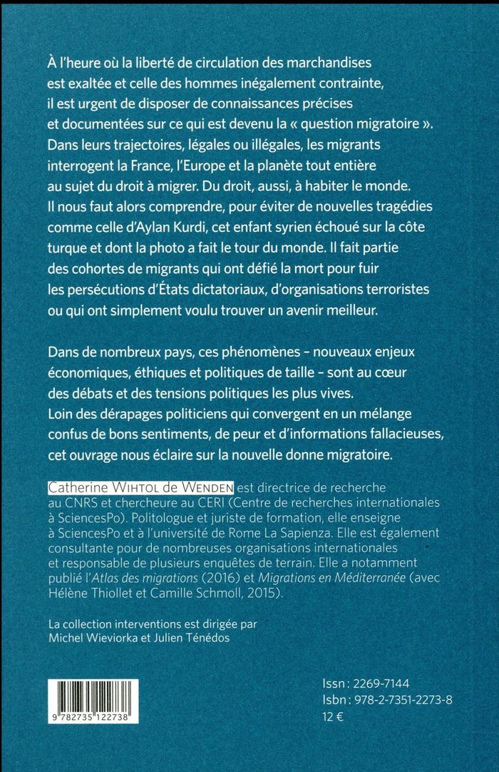 Quatrième de couverture de « MIGRATIONS : UNE NOUVELLE DONNE »