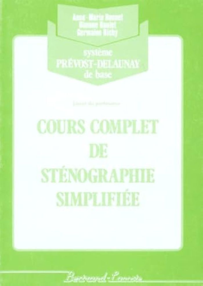 Couverture du livre « CORRIGE COURS COMPLET DE STENO.(VERT) », librairie Les Contes Infusés à Corte