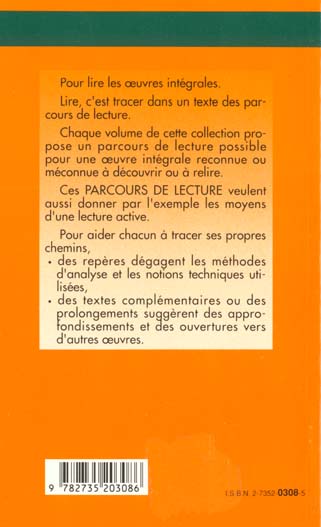 Quatrième de couverture de « LA PEAU DE CHAGRIN - PARCOURS DE LECTURE »