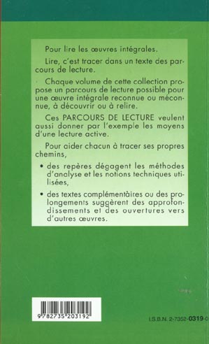 Quatrième de couverture de « CANDIDE - PARCOURS DE LECTURE »