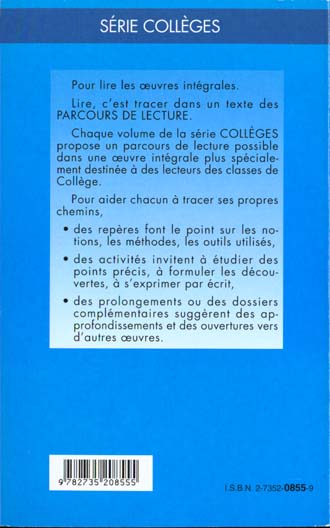 Quatrième de couverture de « L'ENFANT - PARCOURS DE LECTURE »