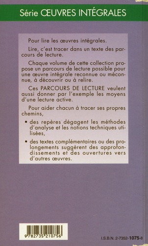 Quatrième de couverture de « L'ECOLE DES FEMMES - PARCOURS DE LECTURE »