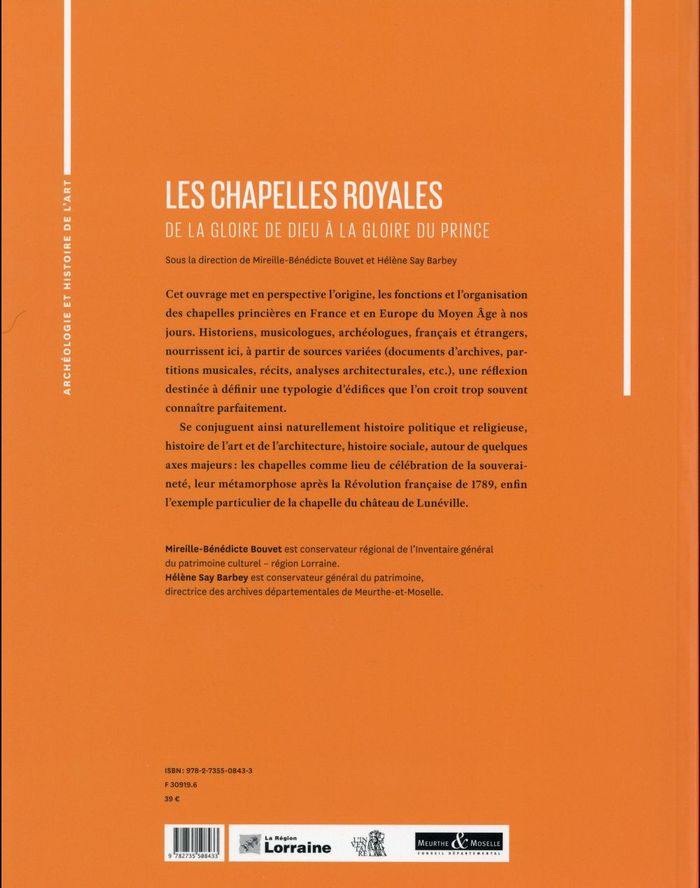 Quatrième de couverture de « CHAPELLES ROYALES »