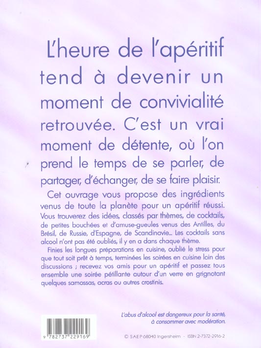 Quatrième de couverture de « REINVENTEZ L'APERITIF : PLAISIRS ET PARTAGES AUTOUR DU MONDE »