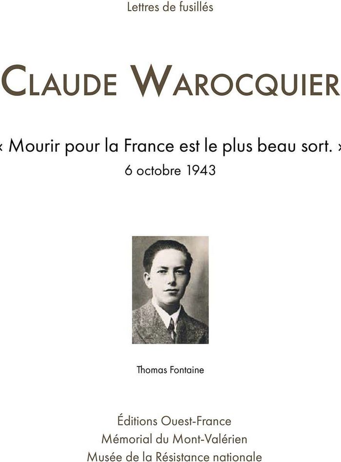 Couverture du livre « LETTRES DE FUSILLES : CLAUDE WAROCQUIER » de Thomas Fontaine, librairie Les Contes Infusés à Corte