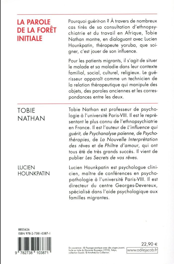 Quatrième de couverture de « LA PAROLE DE LA FORET INITIALE »