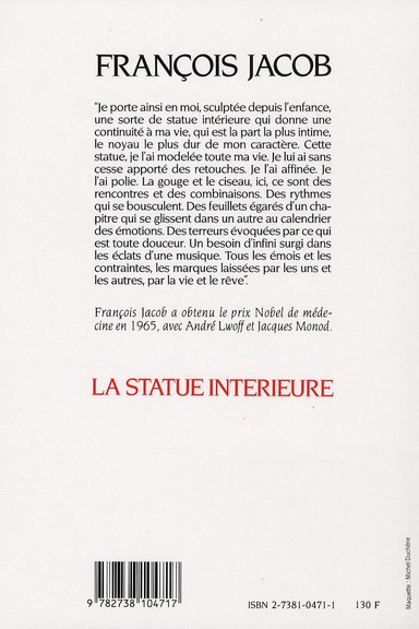 Quatrième de couverture de « LA STATUE INTERIEURE »