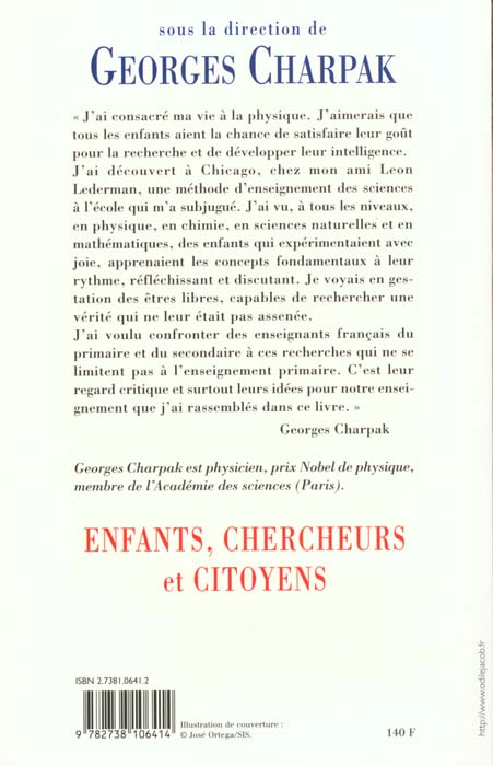 Quatrième de couverture de « ENFANTS, CHERCHEURS ET CITOYENS »